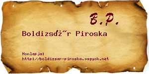 Boldizsár Piroska névjegykártya