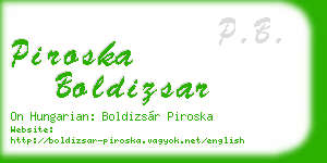 piroska boldizsar business card