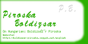 piroska boldizsar business card